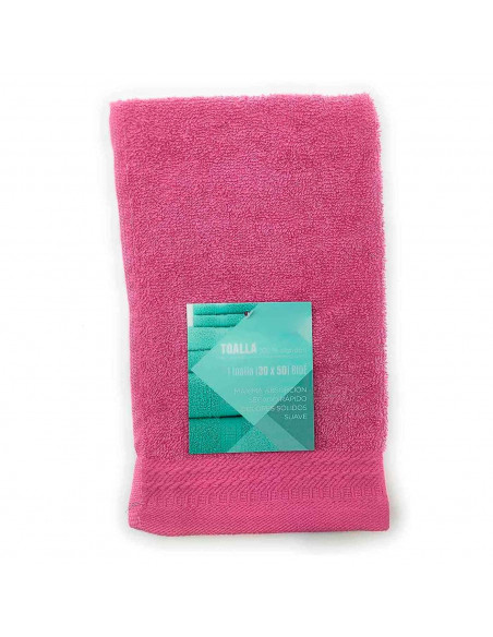 Rams - Pack de 2 toallas de baño realizadas 100% algodón, de color rosa, de 30 x 50 cm con bonito diseño en su lateral. Toallas