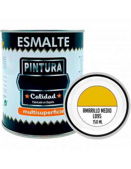 Tradineur - Bote de Pintura Esmalte - Fabricado en España - Ideal para cualquier superficie, Madera, Plástico, Cristal o Cemento