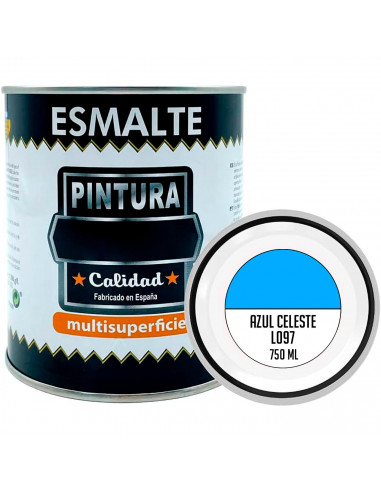 Tradineur - Bote de Pintura Esmalte - Fabricado en España - Ideal para cualquier superficie, Madera, Plástico, Cristal o Cemento