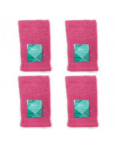 Rams - Pack de 2 toallas de baño realizadas 100% algodón, de color rosa, de 30 x 50 cm con bonito diseño en su lateral. Toallas