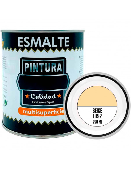 Tradineur - Bote de Pintura Esmalte - Fabricado en España - Ideal para cualquier superficie, Madera, Plástico, Cristal o Cemento