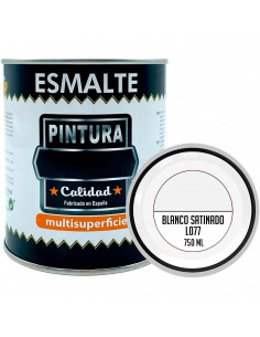 Tradineur - Bote de Pintura Esmalte - Fabricado en España - Ideal para cualquier superficie, Madera, Plástico, Cristal o Cemento