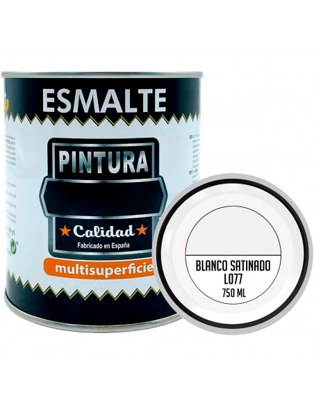 Tradineur - Bote de Pintura Esmalte - Fabricado en España - Ideal para cualquier superficie, Madera, Plástico, Cristal o Cemento