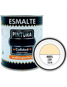 Tradineur - Bote de Pintura Esmalte - Fabricado en España - Ideal para cualquier superficie, Madera, Plástico, Cristal o Cemento