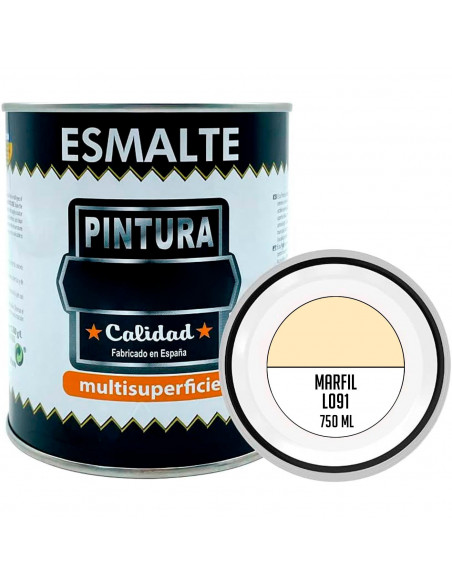 Tradineur - Bote de Pintura Esmalte - Fabricado en España - Ideal para cualquier superficie, Madera, Plástico, Cristal o Cemento