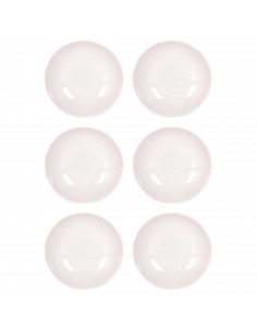 Tradineur - Pack de 6 platos hondos redondos de cerámica, modelo Onda, elegantes, vajilla de cocina, aptos para lavavajillas (Co