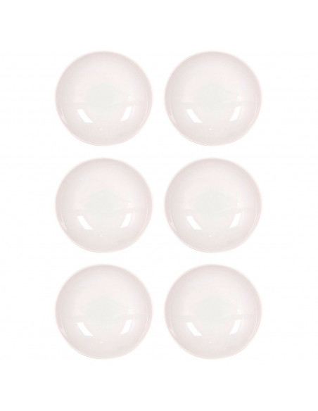 Tradineur - Pack de 6 platos hondos redondos de cerámica, modelo Onda, elegantes, vajilla de cocina, aptos para lavavajillas (Co