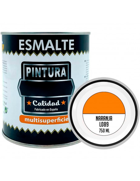Tradineur - Bote de Pintura Esmalte - Fabricado en España - Ideal para cualquier superficie, Madera, Plástico, Cristal o Cemento