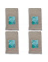 Rams - Pack de 4 toallas de bidé realizadas 100% algodón, de color beige, de 30 x 50 cm con bonito diseño en su lateral. Toallas