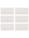 Tradineur - Pack de 6 bandejas rectangulares de cerámica, elegantes, vajilla de cocina, aptas para lavavajillas (Color marfil -