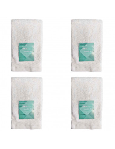 Rams - Pack 4 toallas de bidé 100% algodón color blanco 30 x 50 cm (ancho x largo) tacto suave toalla pequeña tamaño bidé