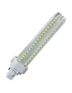 Tradineur - Bombilla LED, modelo maíz, 2 tubos y 2 pines, G24, 12W equivalente a 120W, 1080 lúmenes, 6400K, luz blanca fría, efi