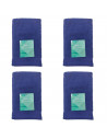Rams - Pack de 4 toallas de bidé realizadas 100% algodón, de color azul marino, de 30 x 50 cm con bonito diseño en su lateral. T