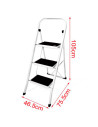 Tradineur - Escalera plegable metálica, 3 peldaños antideslizantes extra anchos y apoyabrazos, carga máx. 150 kg, multiusos, uso