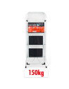 Tradineur - Escalera plegable metálica, 3 peldaños antideslizantes extra anchos y apoyabrazos, carga máx. 150 kg, multiusos, uso