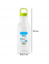 Tradineur - Pack de 2 botellas de plástico con asa, modelo To Go, reutilizables y reciclables, agua, senderismo, camping, fabric