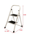 Tradineur - Escalera plegable metálica, 2 peldaños antideslizantes extra anchos y apoyabrazos, carga máx. 150 kg, multiusos, uso