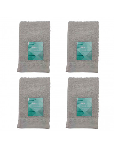 Rams - Pack 4 toallas de bidé 100% algodón color gris 30 x 50 cm (ancho x largo) tacto suave toalla pequeña tamaño bidé