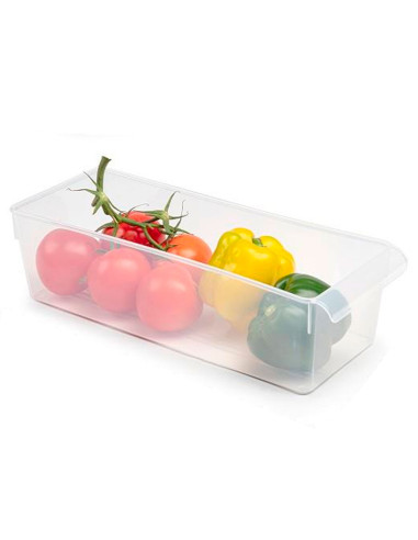 Tradineur - Cajón organizador reutilizable para frigorífico Nº 12, recipiente de plástico polipropileno con asa, almacenar fruta