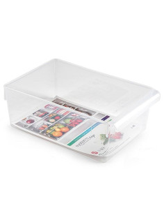 Tradineur - Cajón organizador reutilizable para frigorífico Nº 9, recipiente de plástico polipropileno con asa, almacenar fruta,