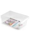Tradineur - Cajón organizador reutilizable para frigorífico Nº 9, recipiente de plástico polipropileno con asa, almacenar fruta,