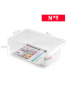 Tradineur - Cajón organizador reutilizable para frigorífico Nº 9, recipiente de plástico polipropileno con asa, almacenar fruta,
