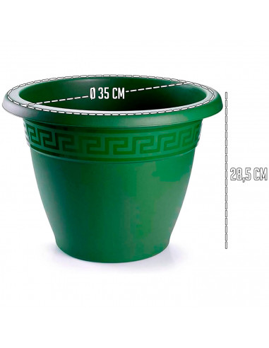 Tradineur - Maceta Redonda "Terracota" - Fabricado en Plástico - Macetero apto para Exterior e Interior del hogar - Ø 35 cm - Co