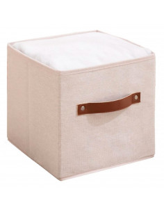 Tradineur - Organizador cuadrado de tela con asa, cajón plegable de algodón, ordenación, ropa, armario, almacenamiento, separado