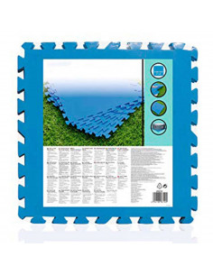 Protector de suelo para piscina, set de 9 piezas de 50 x 50 cm, color azul, 4 mm de grosor. Tapete, alfombra puzzle protectora,