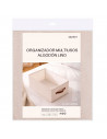 Tradineur - Organizador rectangular de tela con asa, cajón plegable de algodón, ordenación, ropa, armario, almacenamiento, separ