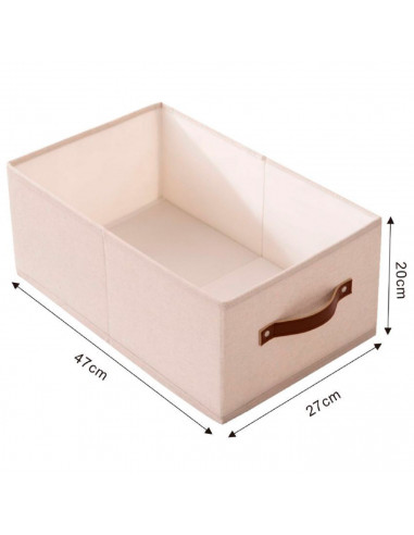 Tradineur - Organizador rectangular de tela con asa, cajón plegable de algodón, ordenación, ropa, armario, almacenamiento, separ