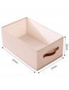 Tradineur - Organizador rectangular de tela con asa, cajón plegable de algodón, ordenación, ropa, armario, almacenamiento, separ