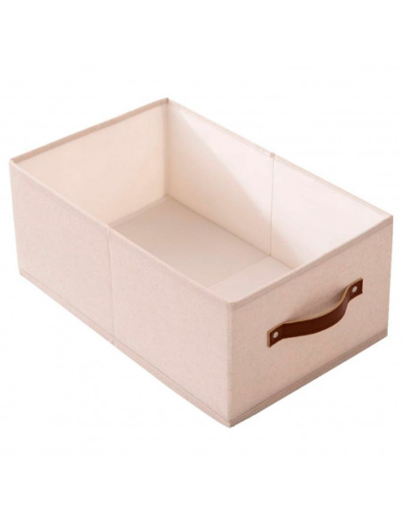 Tradineur - Organizador rectangular de tela con asa, cajón plegable de algodón, ordenación, ropa, armario, almacenamiento, separ