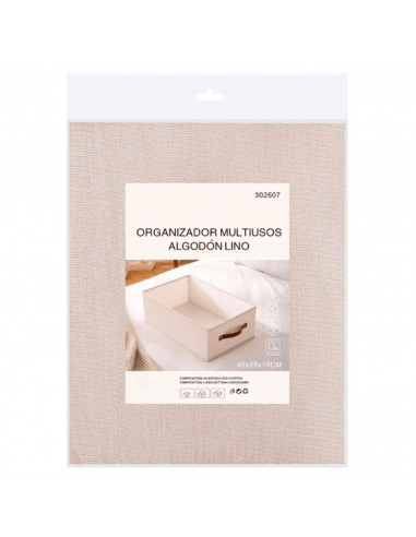 Tradineur - Organizador rectangular de tela con asa, cajón plegable de algodón, ordenación, ropa, armario, almacenamiento, separ