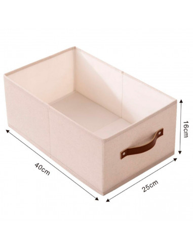 Tradineur - Organizador rectangular de tela con asa, cajón plegable de algodón, ordenación, ropa, armario, almacenamiento, separ