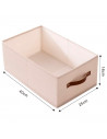 Tradineur - Organizador rectangular de tela con asa, cajón plegable de algodón, ordenación, ropa, armario, almacenamiento, separ