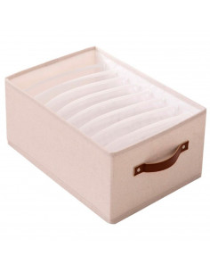 Tradineur - Organizador de tela con asa, 9 bolsillos, algodón, cajón plegable, ordenación, ropa, armario, almacenamiento, 36 x 2