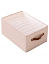 Tradineur - Organizador de tela con asa, 9 bolsillos, algodón, cajón plegable, ordenación, ropa, armario, almacenamiento, 36 x 2