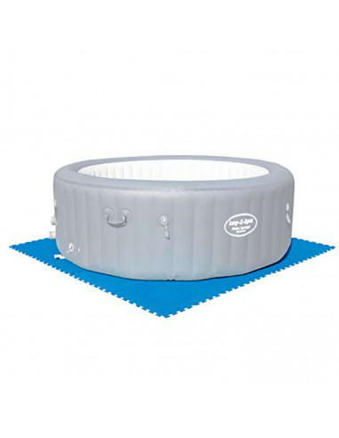 Protector de suelo para piscina, set de 9 piezas de 50 x 50 cm, color azul, 4 mm de grosor. Tapete, alfombra puzzle protectora,