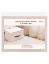 Tradineur - Organizador rectangular de tela con asa y tapa, caja plegable de algodón, ordenación, ropa, armario, almacenamiento,