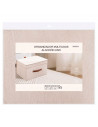 Tradineur - Organizador rectangular de tela con asa y tapa, caja plegable de algodón, ordenación, ropa, armario, almacenamiento,