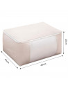 Tradineur - Organizador de tela con cremallera, caja plegable de algodón, ordenación, ropa, armario, almacenamiento, 45 x 45 x 2