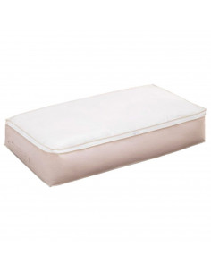 Tradineur - Organizador rectangular de tela con cremallera, caja plegable de algodón, ordenación, ropa, armario, almacenamiento,