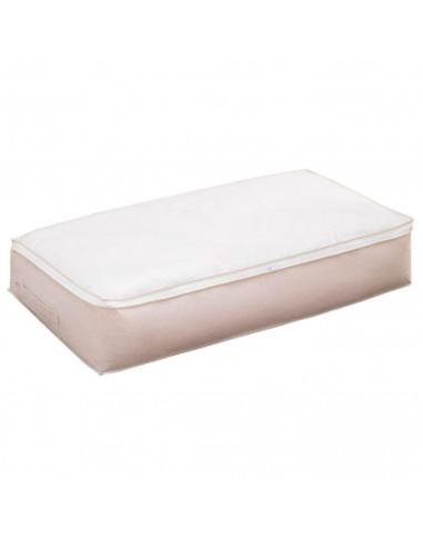 Tradineur - Organizador rectangular de tela con cremallera, caja plegable de algodón, ordenación, ropa, armario, almacenamiento,