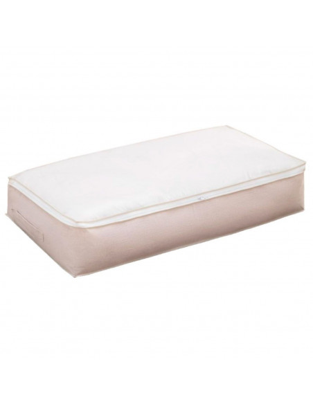 Tradineur - Organizador rectangular de tela con cremallera, caja plegable de algodón, ordenación, ropa, armario, almacenamiento,