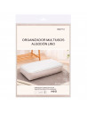 Tradineur - Organizador rectangular de tela con cremallera, caja plegable de algodón, ordenación, ropa, armario, almacenamiento,