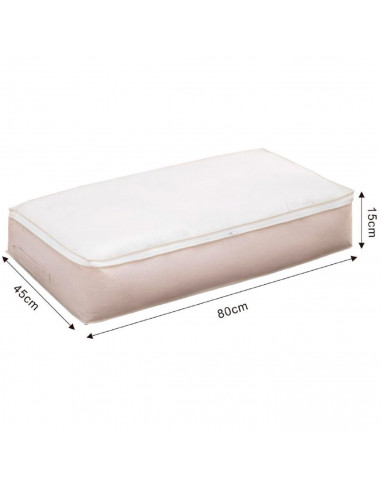 Tradineur - Organizador rectangular de tela con cremallera, caja plegable de algodón, ordenación, ropa, armario, almacenamiento,