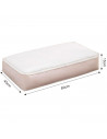 Tradineur - Organizador rectangular de tela con cremallera, caja plegable de algodón, ordenación, ropa, armario, almacenamiento,