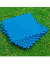 Protector de suelo para piscina, set de 9 piezas de 50 x 50 cm, color azul, 4 mm de grosor. Tapete, alfombra puzzle protectora,
