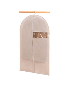 Tradineur - Funda de algodón para traje, incluye cremallera y ventana, transpirable, almacenamiento de ropa, abrigos, chaquetas,